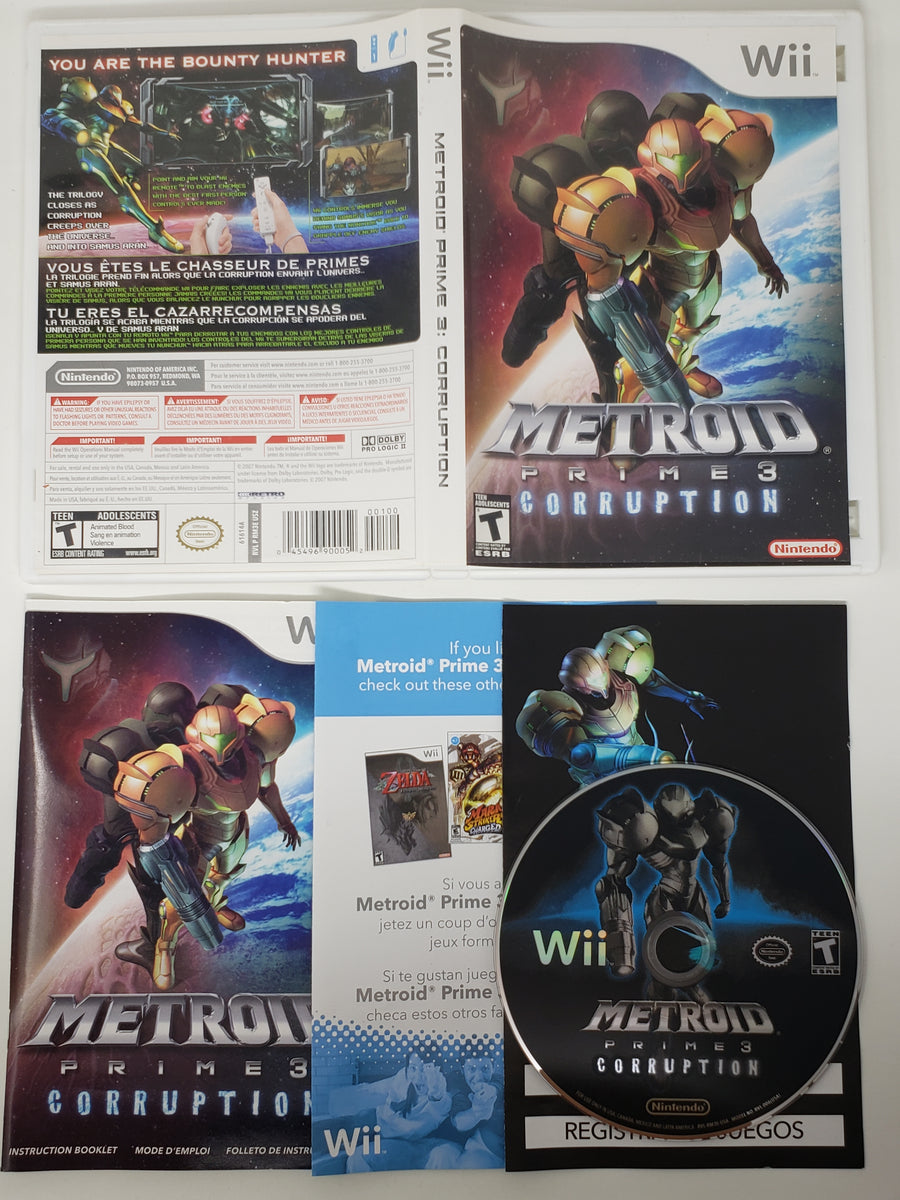 Wii - Wii★METROID PRIME 3 CORRUPTION 海外版 北米版 Wii☆METROID PRIME 3 CORRUPTION 海外版 北米版☆箱付・説明