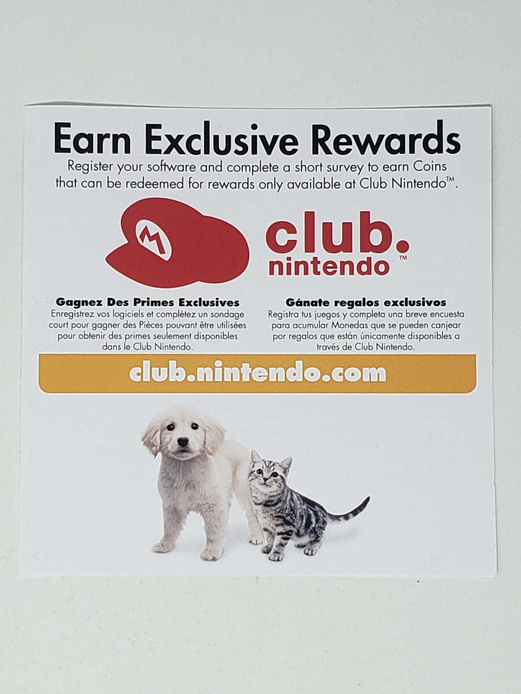 Club Nintendo Nintendogs + Cats Golden Retriever & New Friends [Insertion] - Nintendo 3DS