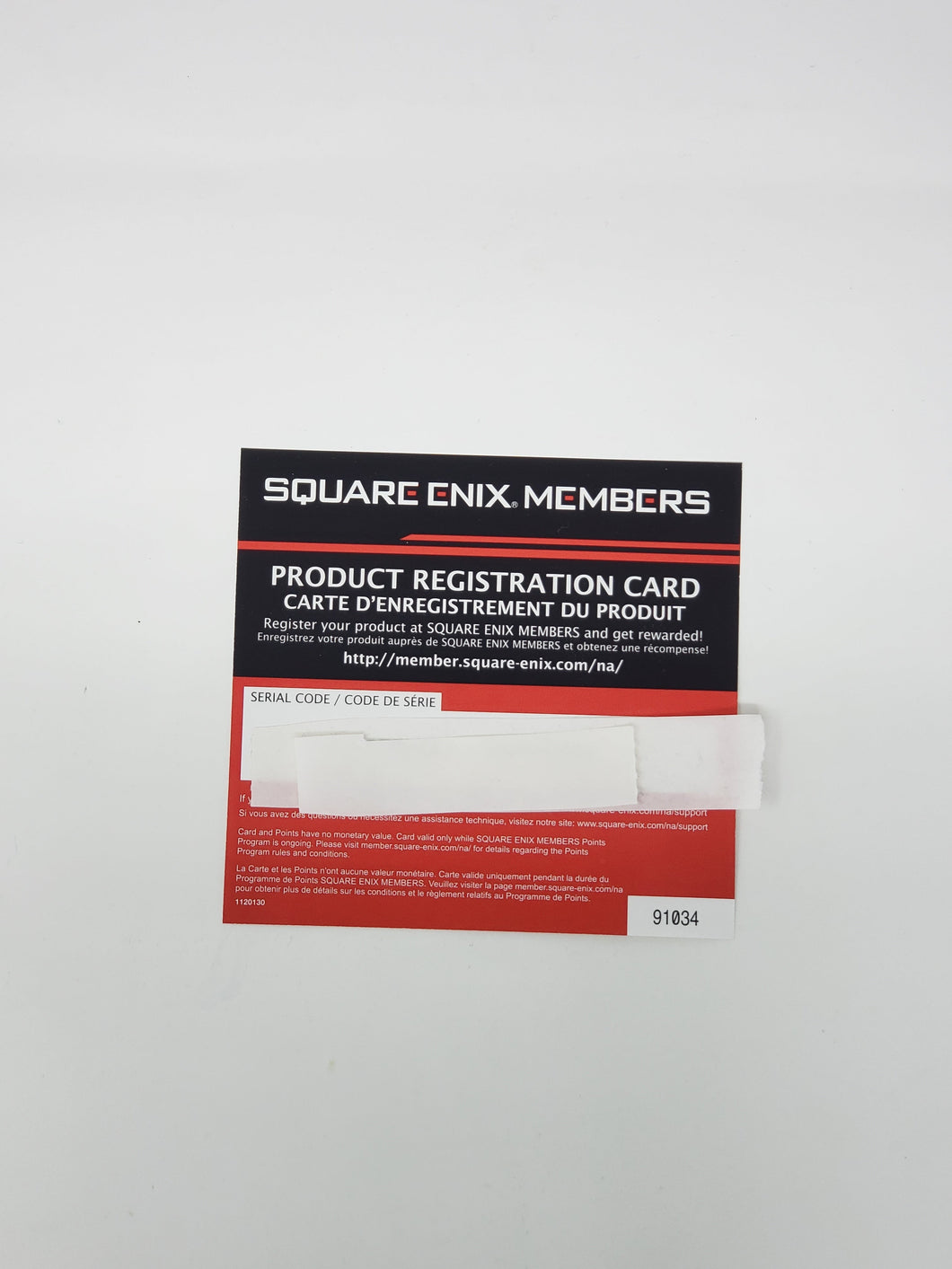 Square Enix Registration Card [Insertion] - Nintendo DS