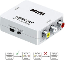 Charger l&#39;image dans la galerie, ADAPTATEUR CONVERTISSEUR HDMI VERS RCA 1080P
