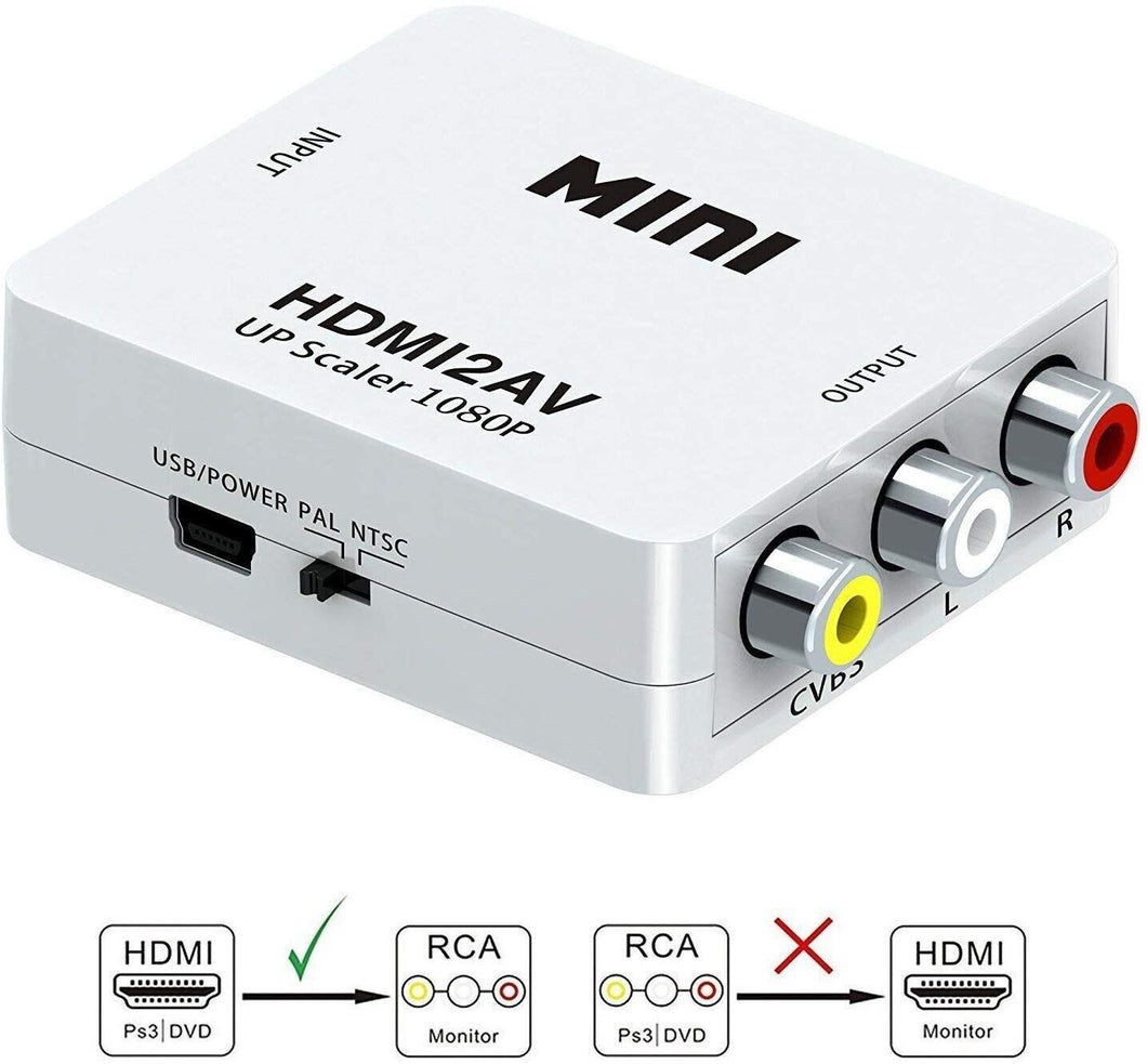 ADAPTATEUR CONVERTISSEUR HDMI VERS RCA 1080P