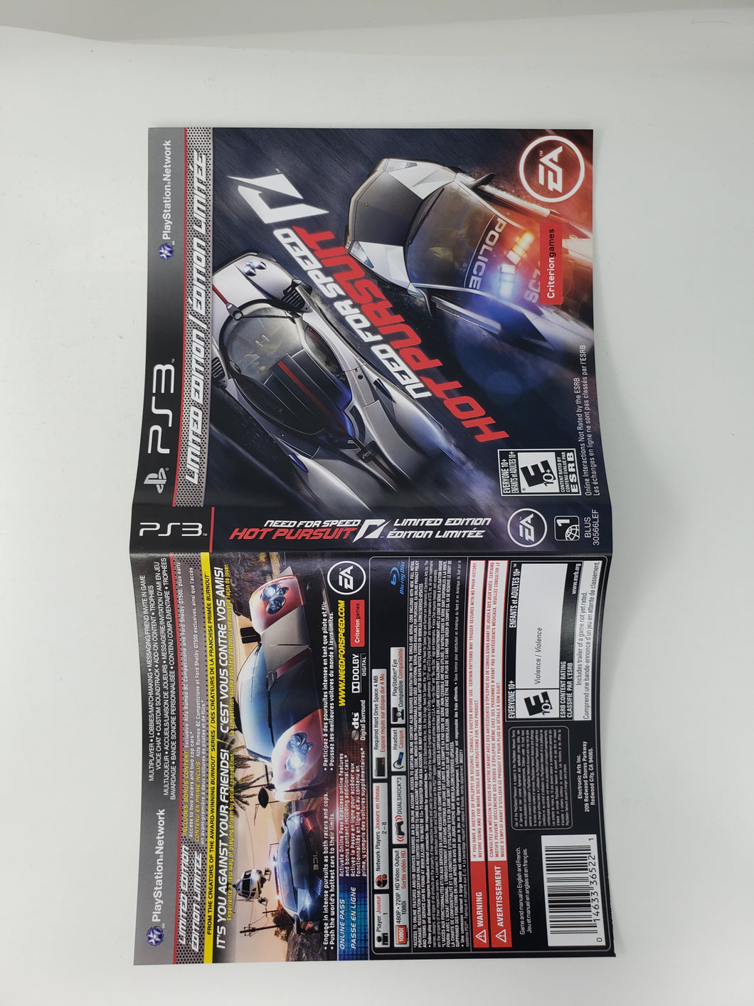 Need For Speed ​​- Hot Pursuit Édition Limitée [Couverture] - Sony Playstation 3 | PS3