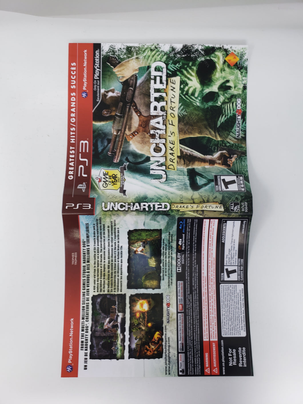 Uncharted Drake's Fortune [Grands succès] [Couverture] - Sony Playstation 3 | PS3