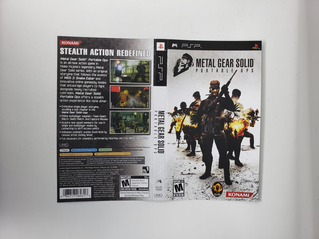 Metal Gear Solid Portable Ops [Cover art] - Sony PSP