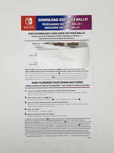 Pokemon Codes [Insertion] - Nintendo Switch