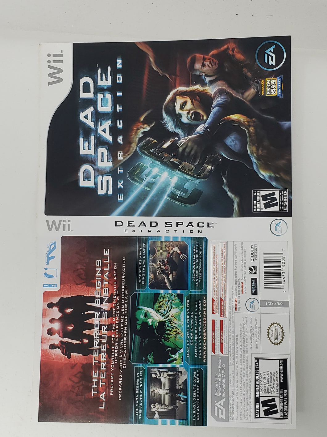 Dead Space Extraction Couverture] - Nintendo Wii