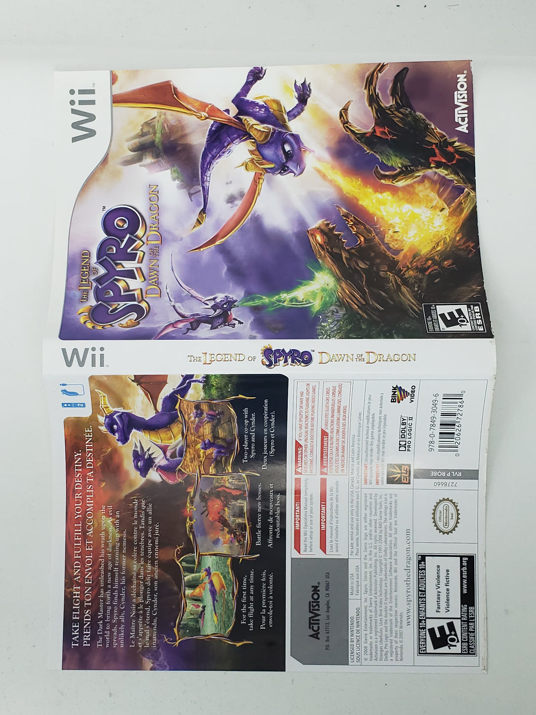 Legend of Spyro Dawn of the Dragon [Couverture] - Nintendo Wii