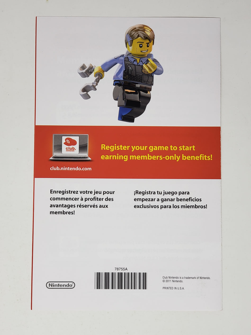 LEGO City Undercover Join the Club Nintendo [Insert] - Nintendo WiiU