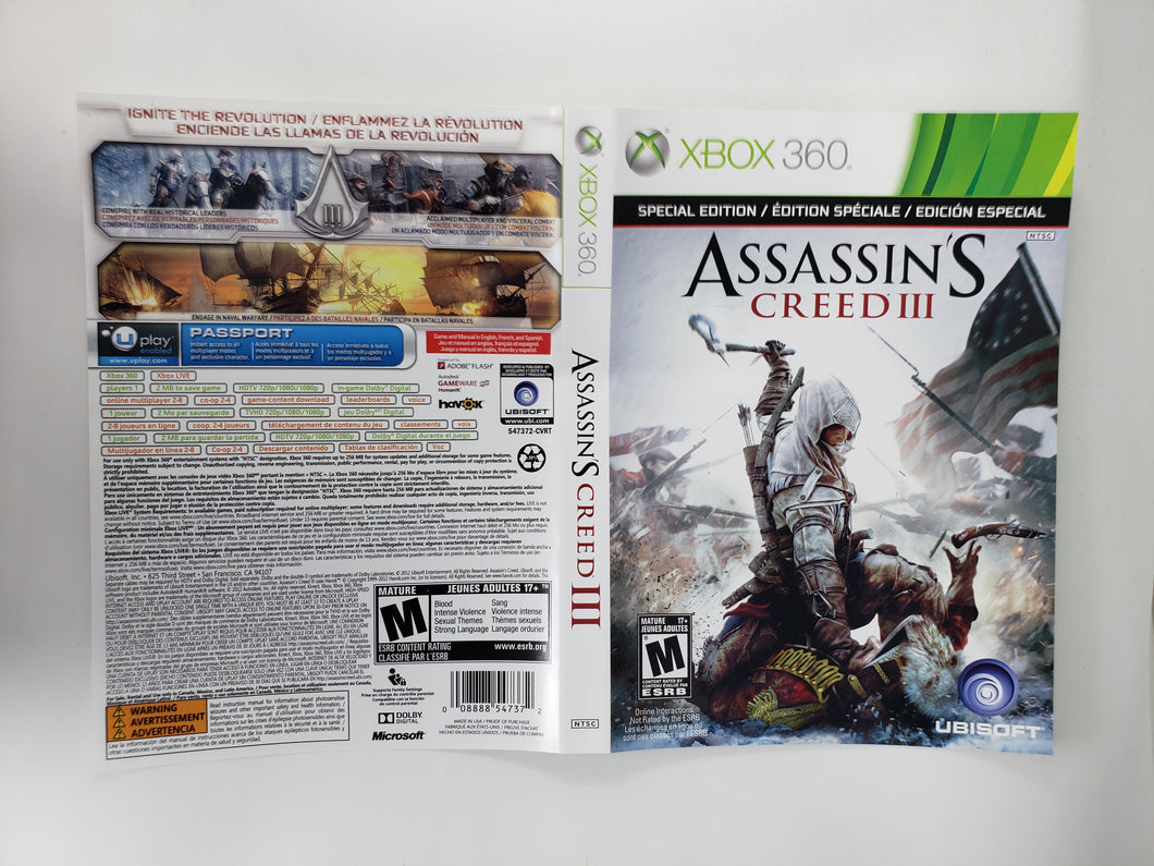 Assassin's Creed III [Édition Signature] [Couverture] - Microsoft Xbox 360