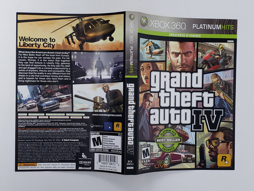 Grand Theft Auto IV [Platinum Hits] [Couverture] - Microsoft XBOX360