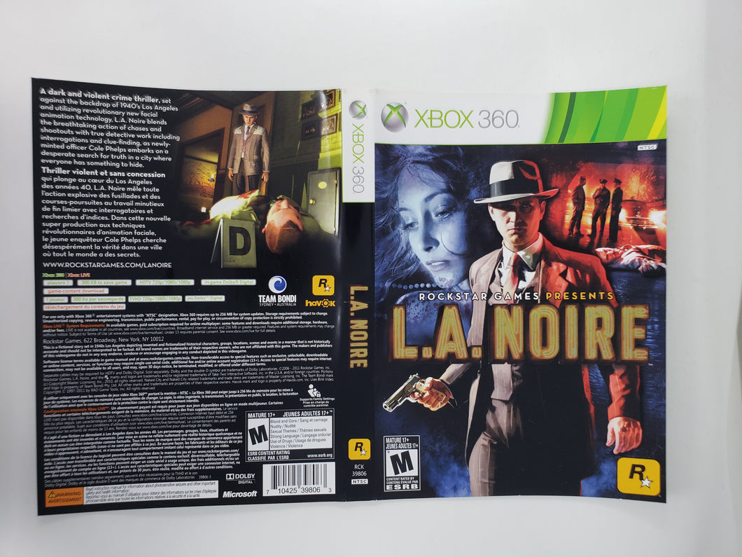 L.A. Noire [Cover art] - Microsoft Xbox 360