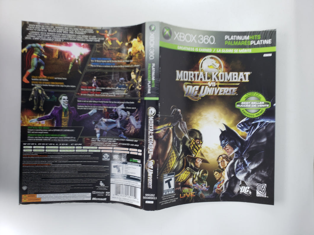 Mortal Kombat vs. DC Universe [Palmarès Platine] [Couverture] - Microsoft Xbox 360