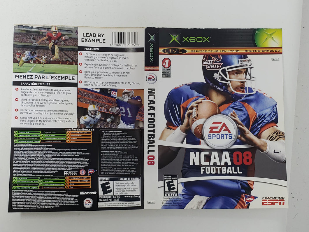 NCAA Football 08 [Couverture] - Microsoft XBOX