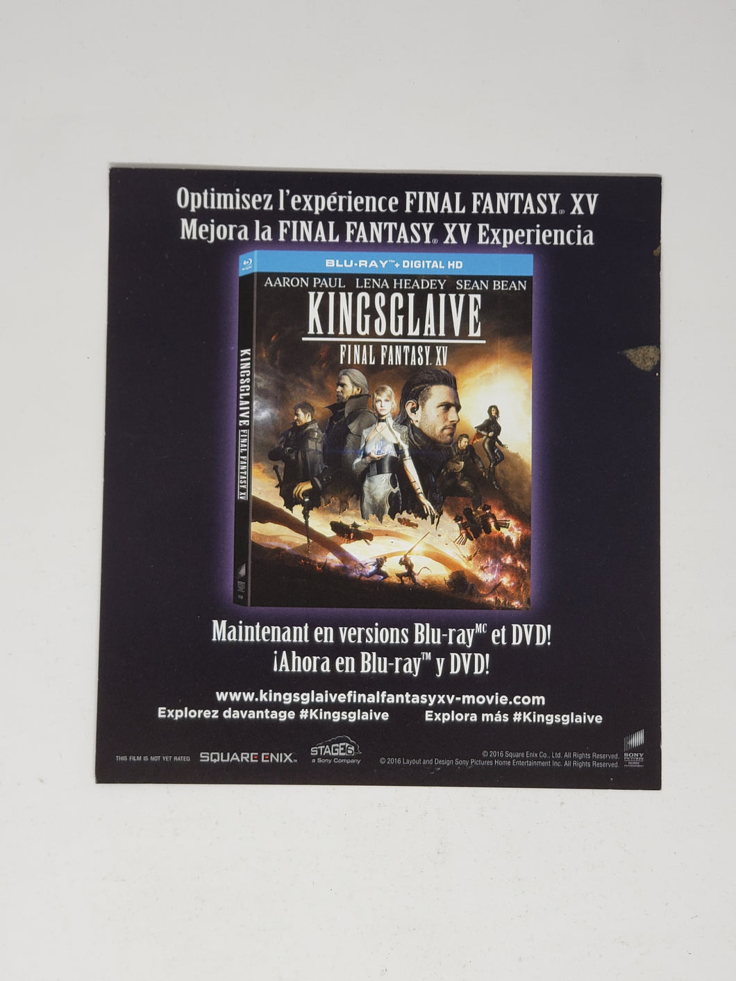 Kingsglaive Final Fantasy XV [Insertion] - Microsoft XboxOne