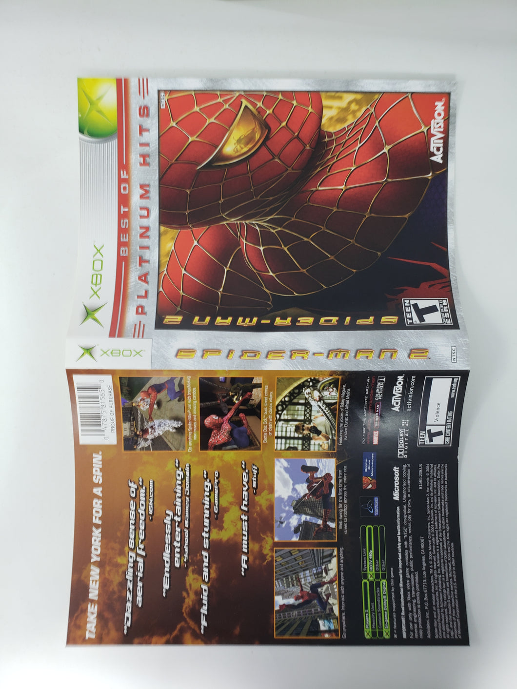 Spiderman 2 Platinum Hits [Cover art] - Microsoft Xbox