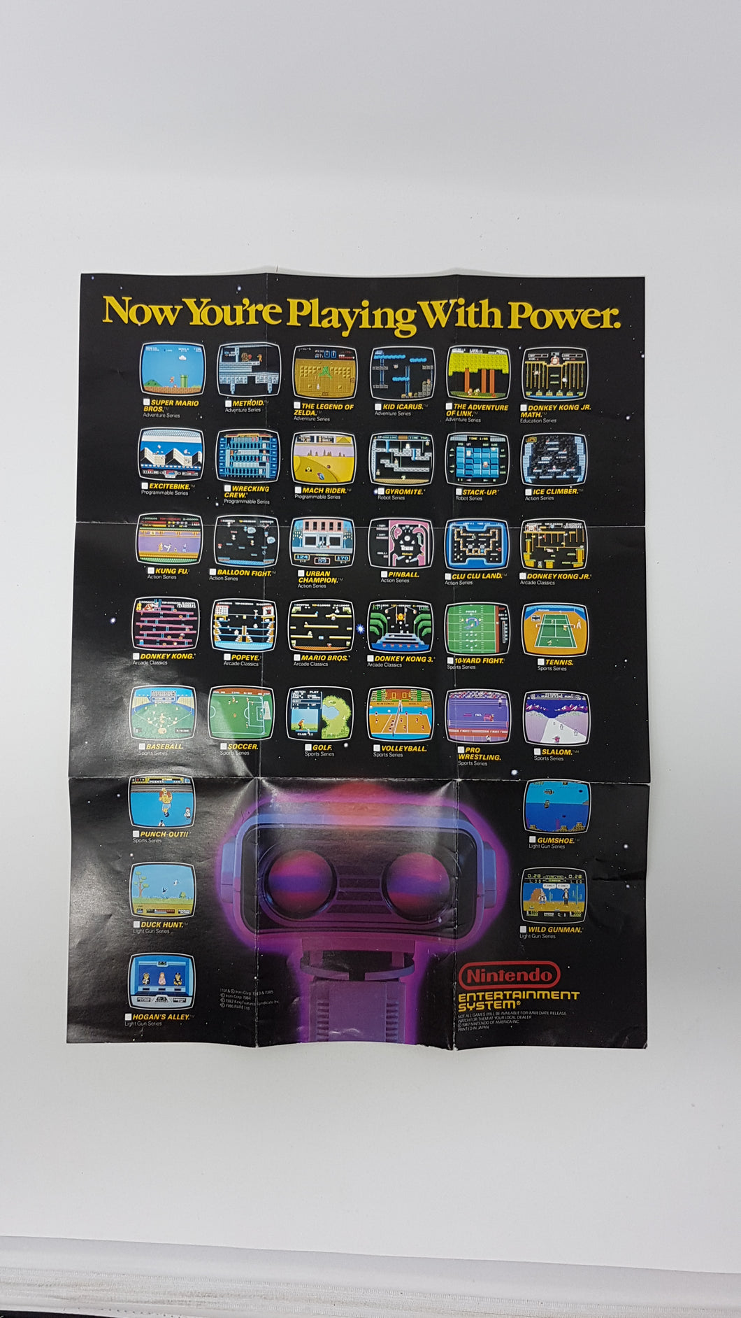 1987 NES ROB Now You're Playing With Power [Poster] - Nintendo NES