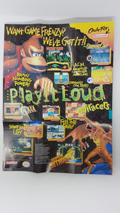 1994 Nintendo Power Play It Loud Donkey Kong StarFox [Poster] - Nintendo NES