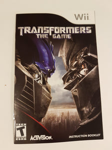 Transformers the Game [manuel] - Nintendo Wii