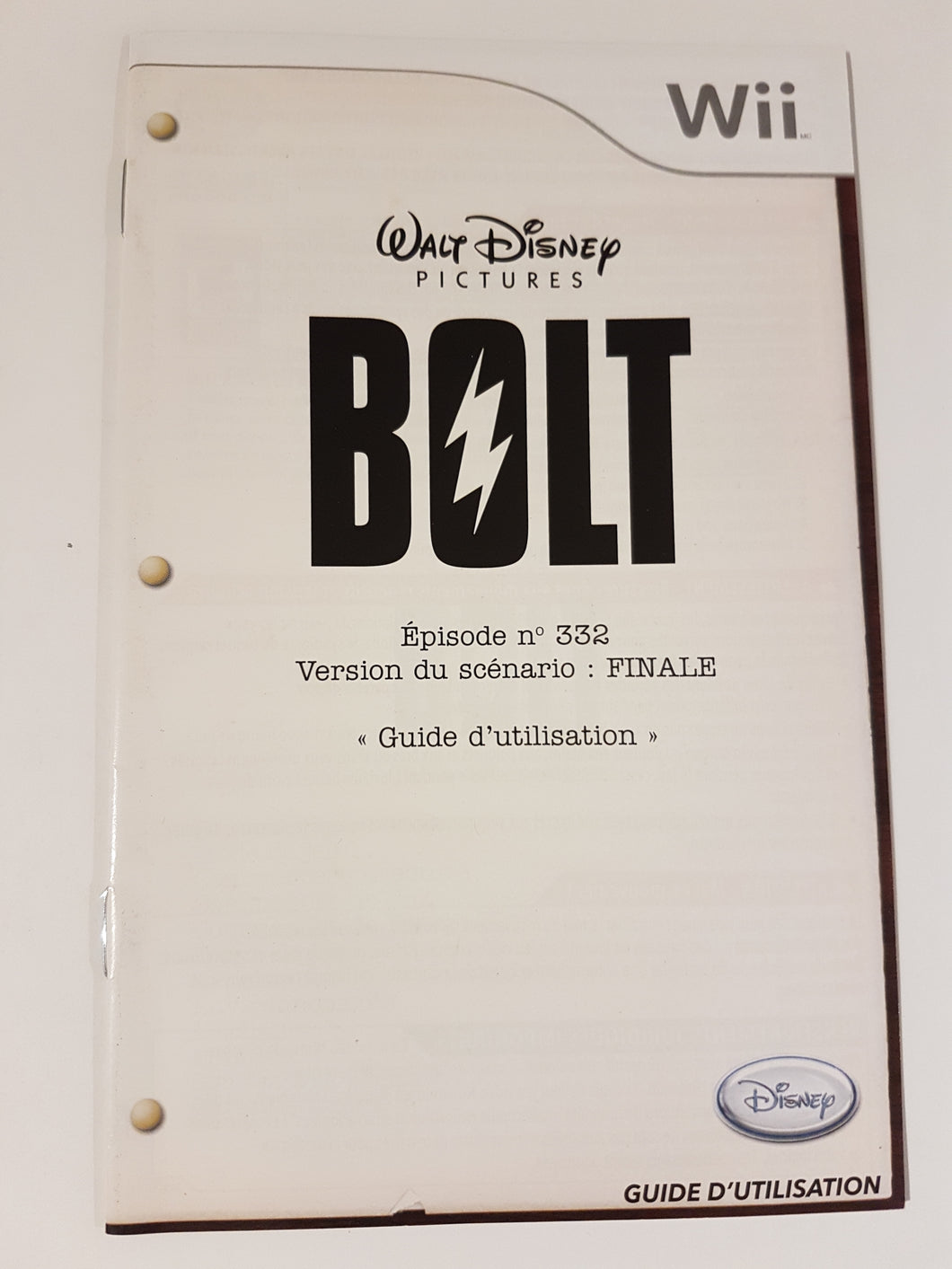 Bolt [manuel] - Nintendo Wii