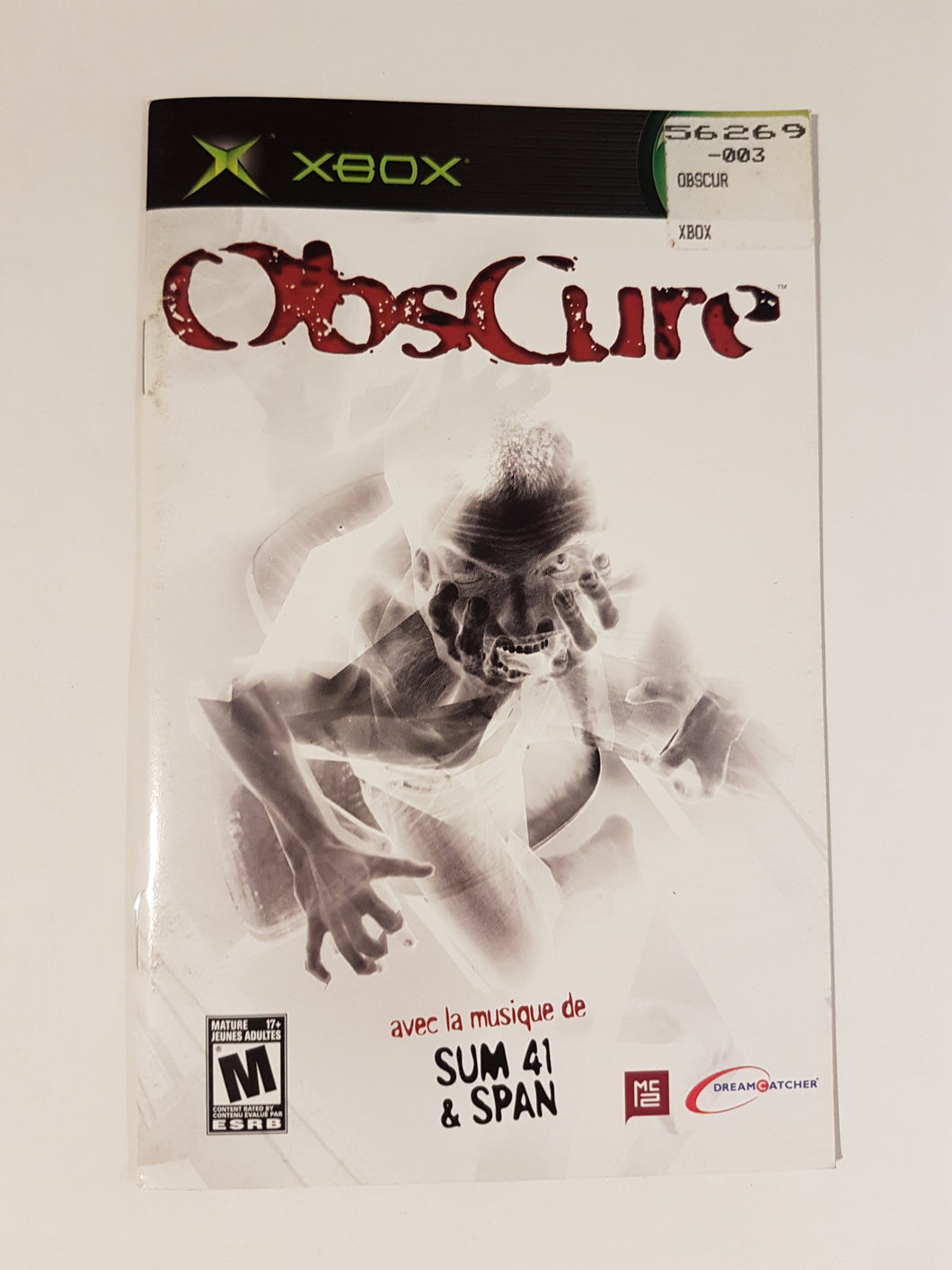 Obscure [manual] French - Microsoft Xbox