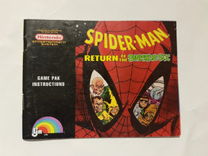 Spiderman Return of the Sinister Six [manual] - Nintendo | NES