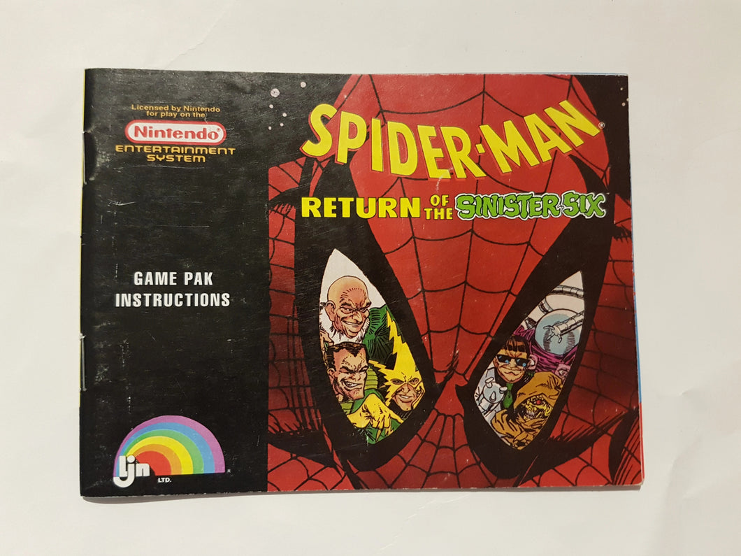 Spiderman Return of the Sinister Six [manual] - Nintendo | NES