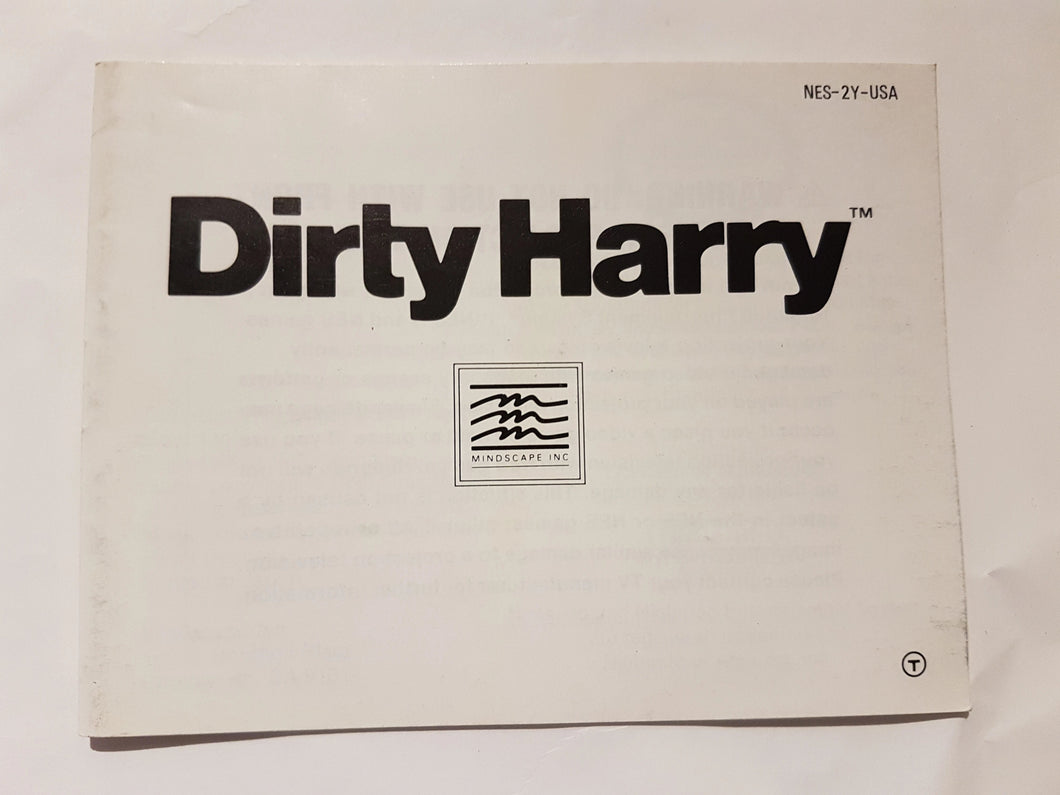 Dirty Harry [manual] - Nintendo | NES