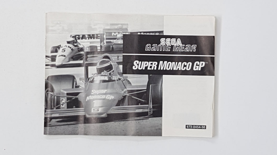 Super Monaco GP [manual] - Sega Gamegear