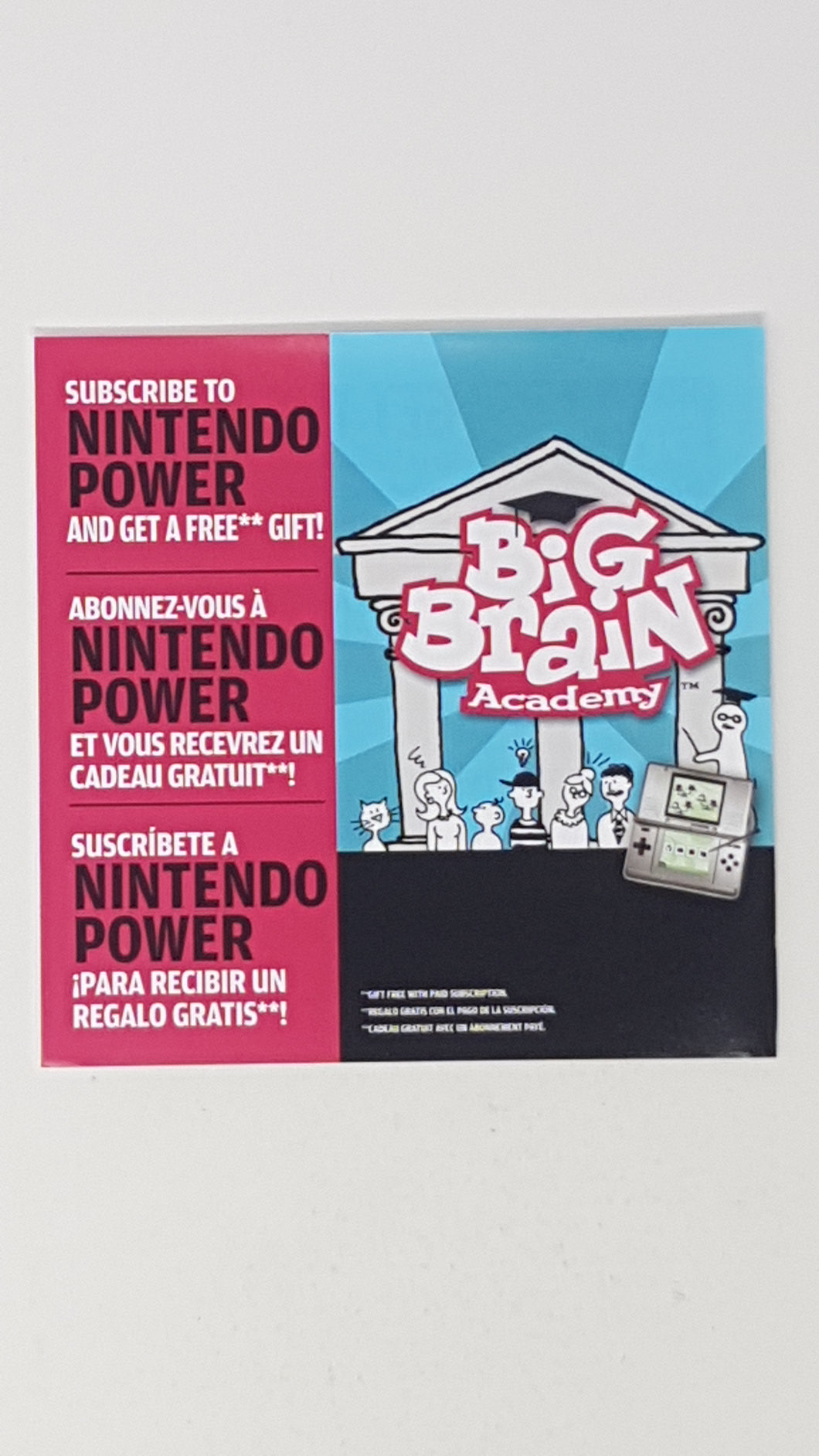 Big Brain Academy Nintendo Power Subscription [Insertion] - Nintendo DS