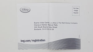 Buena Vista Disney Herbie Rescue Rally Registration [Insert] - Nintendo DS