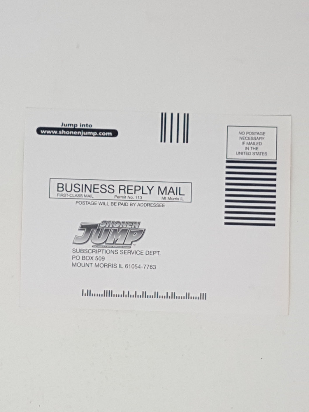 Business Reply Mail Shonen Jump Card [Insertion] - Nintendo DS