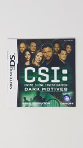 CSI Dark Motives [manuel] - Nintendo DS