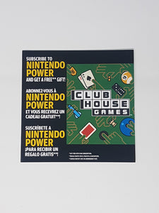 Club House Games Nintendo Power Subscription [Insertion] - Nintendo DS