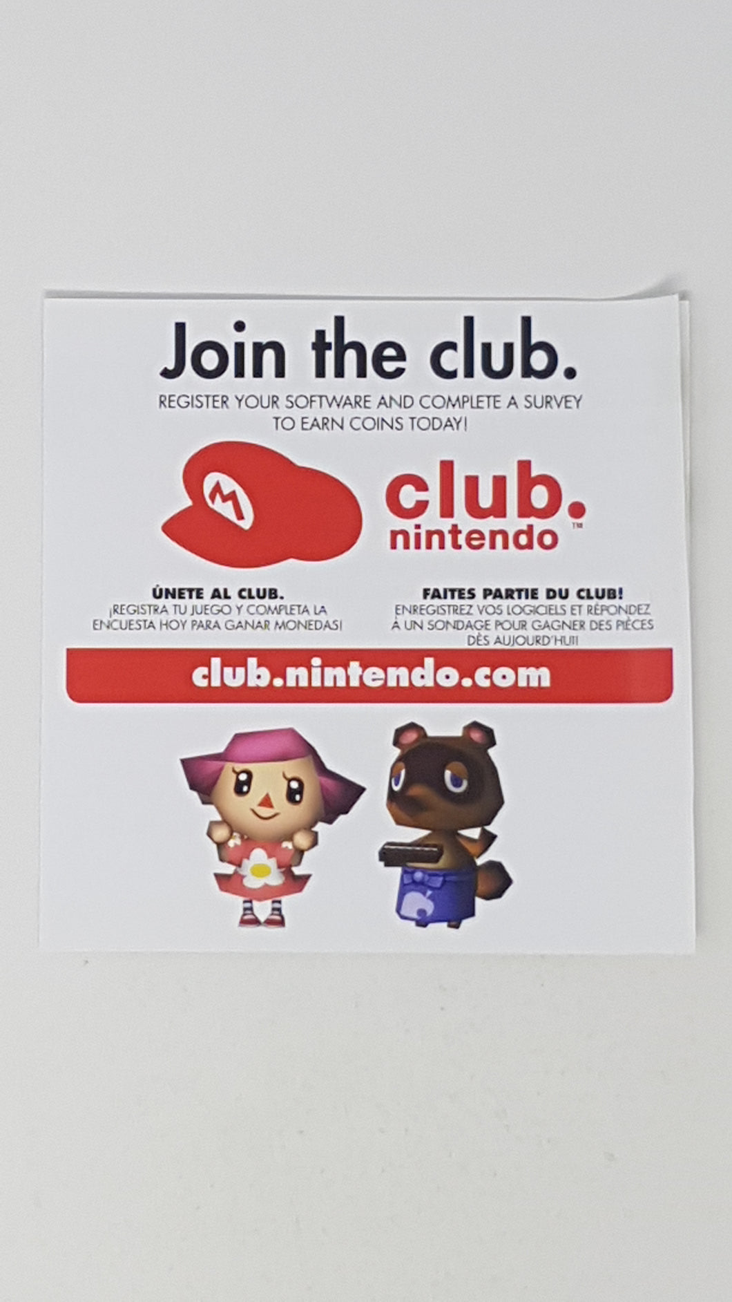 Club Nintendo Animal Crossing [Insert] - Nintendo DS