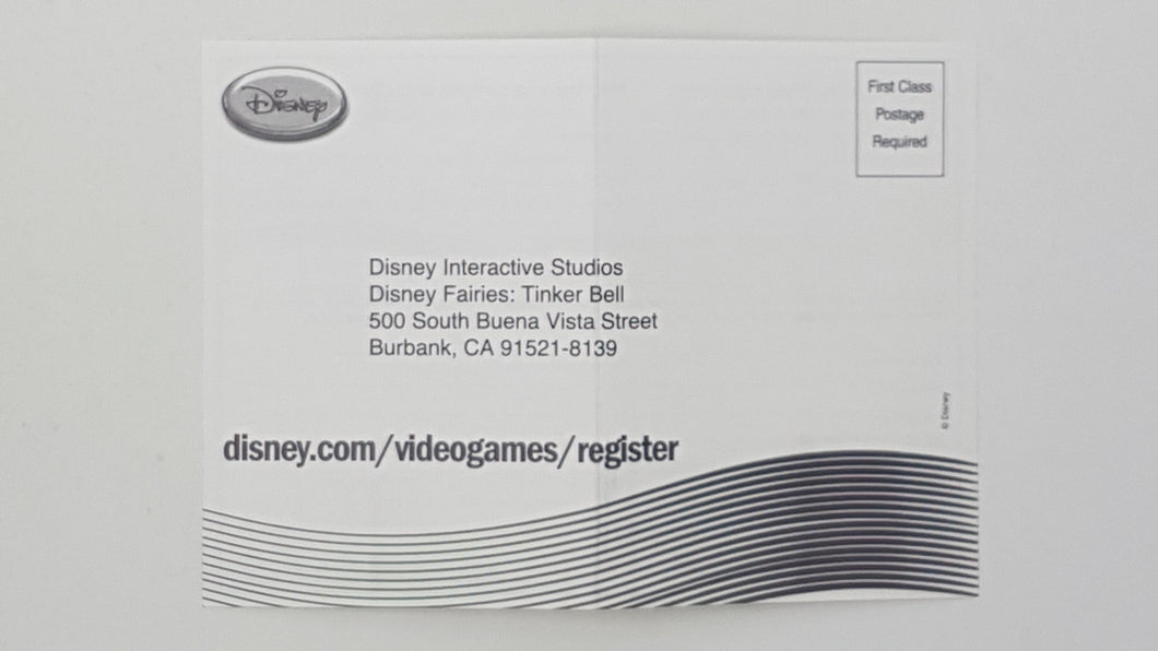 Disney Registration Card Tinker Bell [Insertion] - Nintendo DS