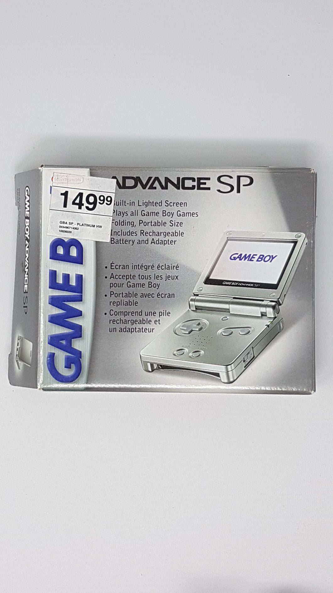 SP AGS-001 Platinum Edition Handheld System Console Box - Nintendo GameBoyAdvance