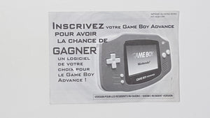 Registration Francais [Insertion] - Nintendo GameBoyAdvance