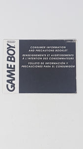 Consumer Information and Precautions Booklet - Nintendo Gameboy