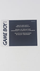 Health and Safety Precaution Booklet - Nintendo Gameboy