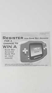 Registration [Insert] - Nintendo GameBoyAdvance