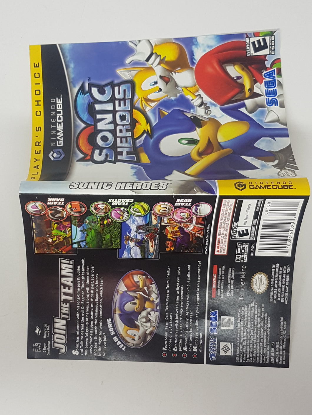 Sonic Heroes [Choix des joueurs] [Couverture] - Nintendo Gamecube