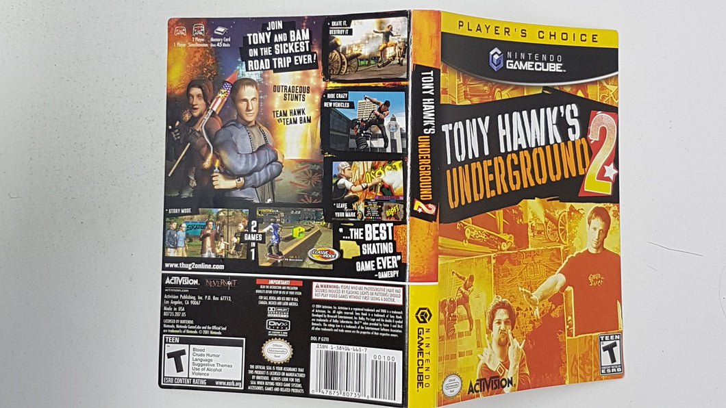 Tony Hawk Underground 2 - Player's Choice [Cover art] - Nintendo GameCube