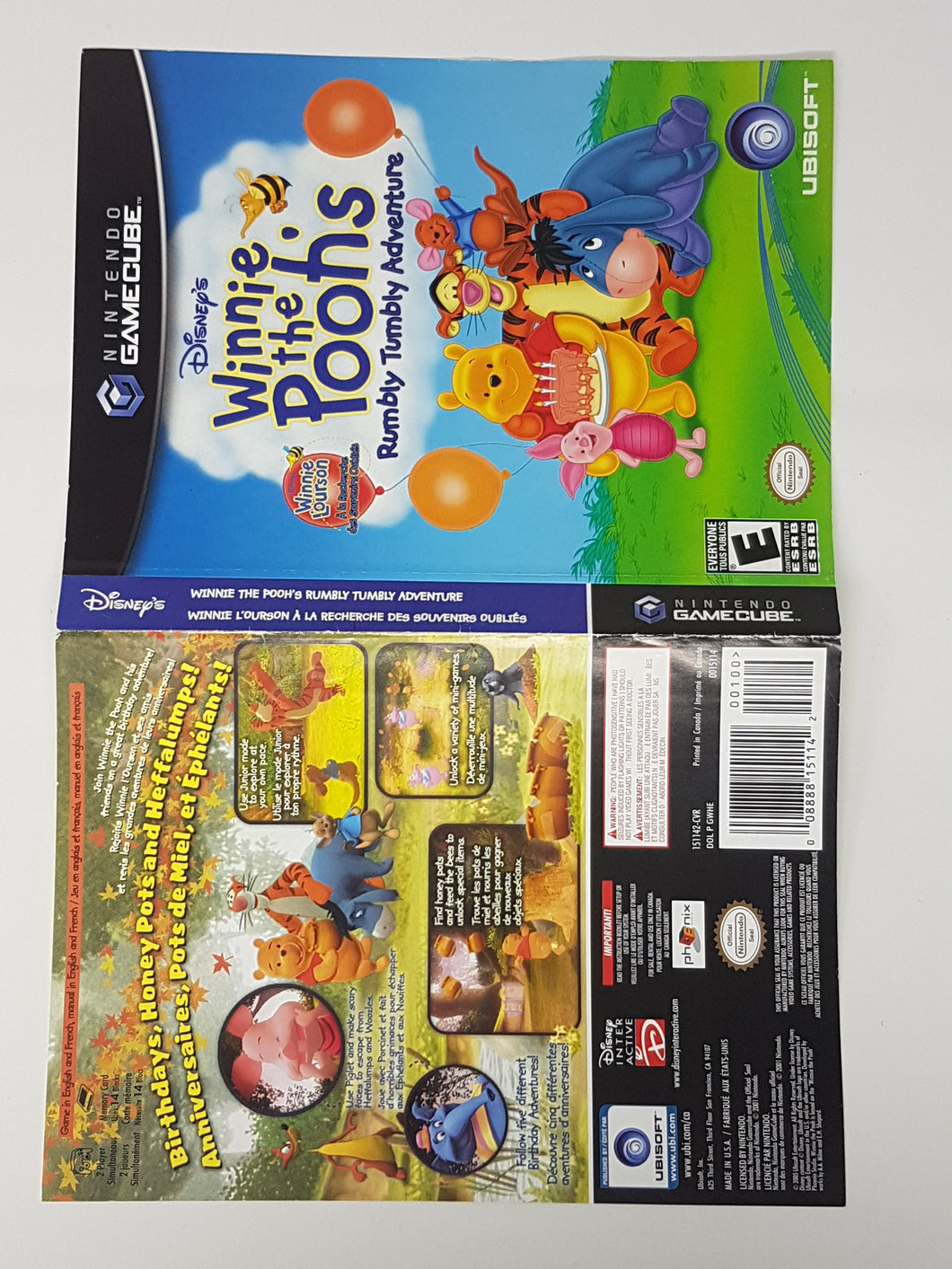 Winnie the Pooh Rumbly Tumbly Adventure [Couverture] - Nintendo GameCube