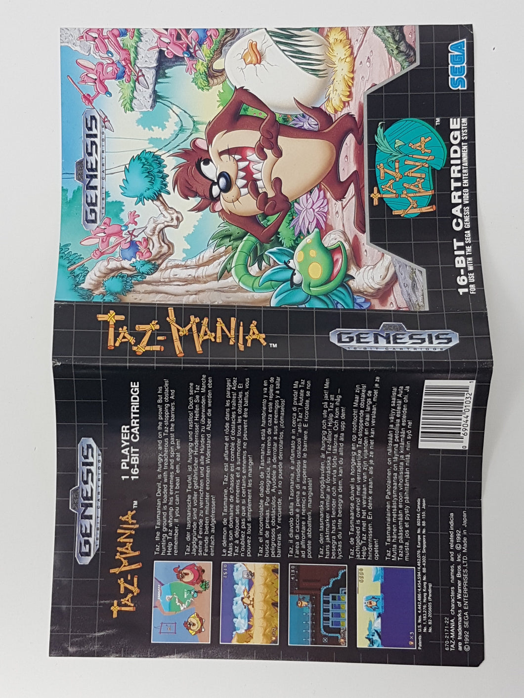 Taz-Mania [Cover art] - Sega Genesis