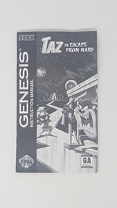 Taz in Escape from Mars [manual] - Sega Genesis