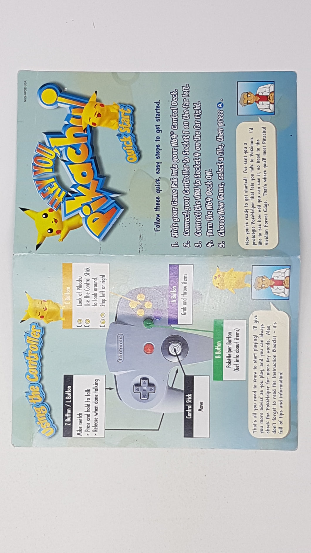 Hey You Pikachu Operation Card Insert - Nintendo 64 | N64