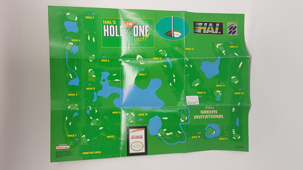 Hole in One Golf Course Map Original [Poster] - Super Nintendo | SNES