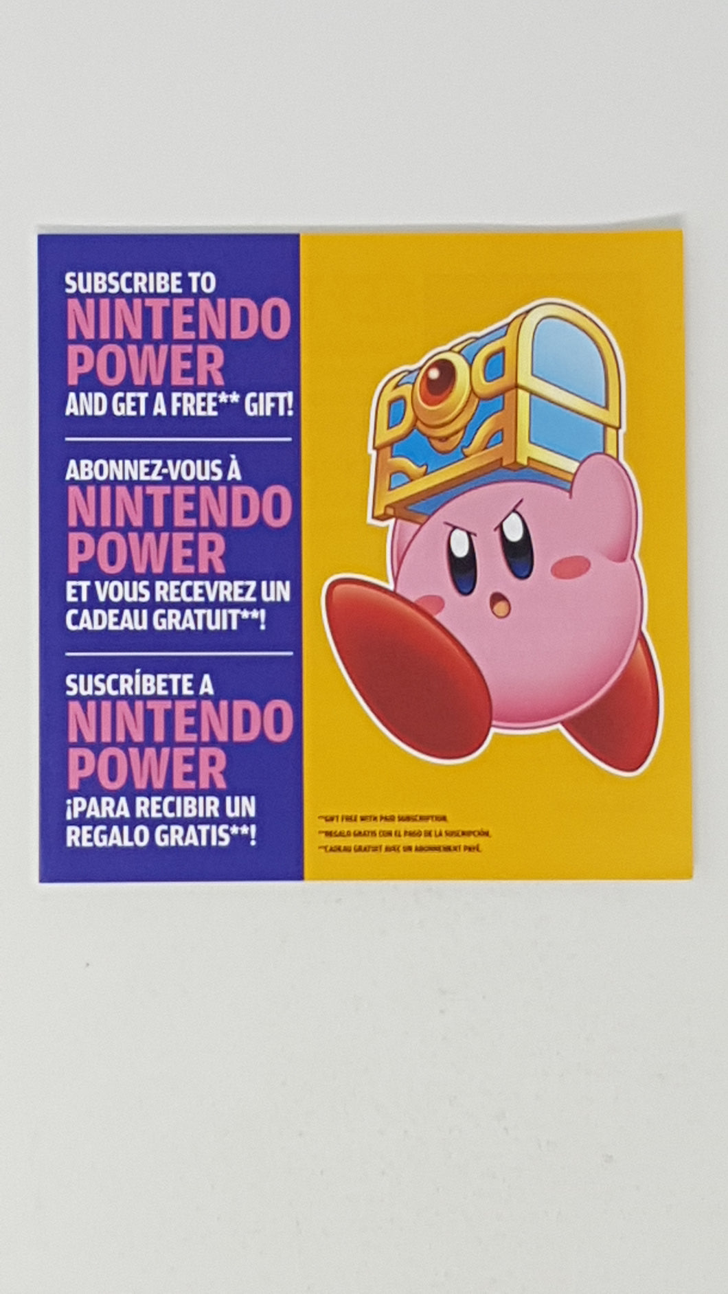 Kirby Squeak Squad Nintendo Power Subscription [Insert] - Nintendo DS