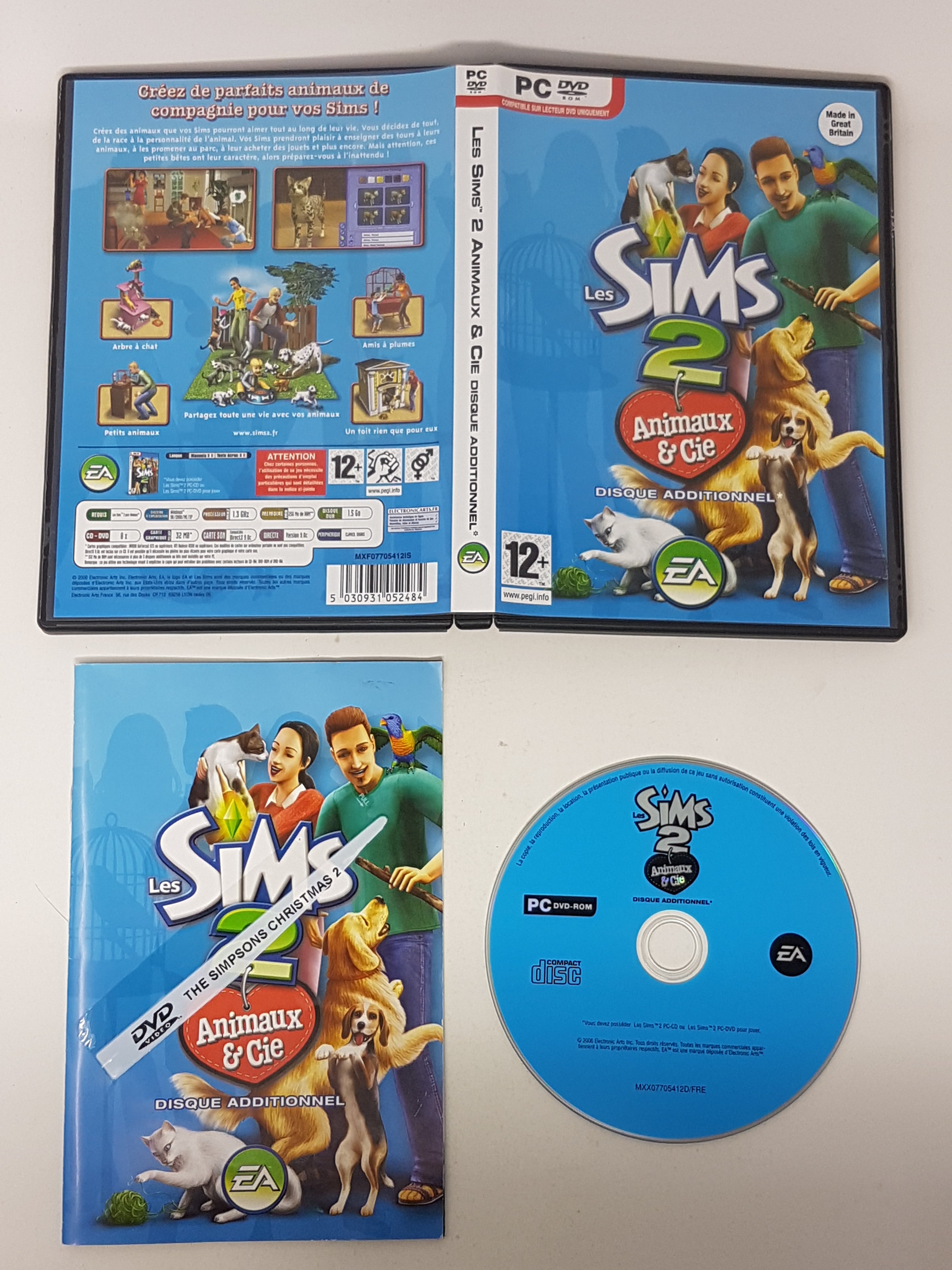 Extension Les Sims 2 Animaux & Cie Pour PC - Version Française Complète Avec Notice, Bon état