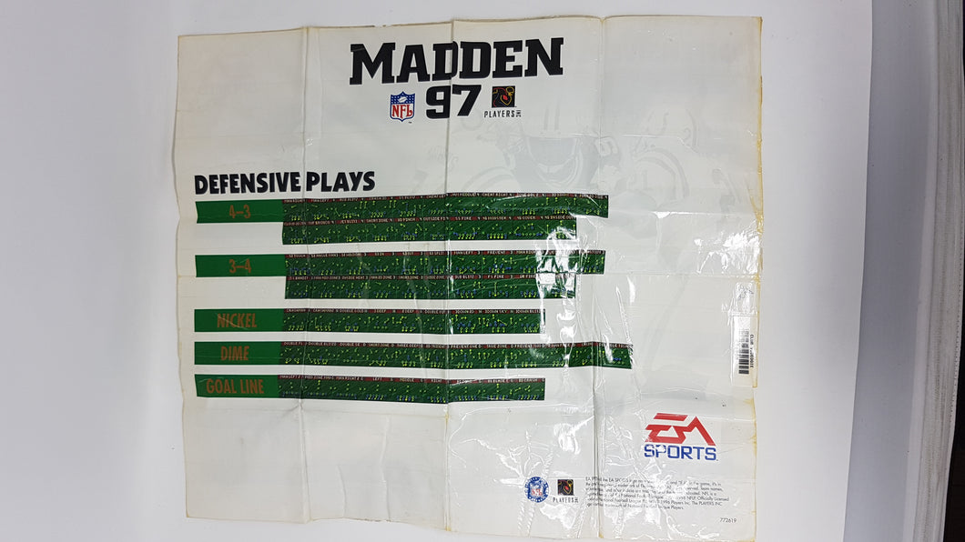 Madden 97 Football NFL - score sheet [poster] - Sega Genesis